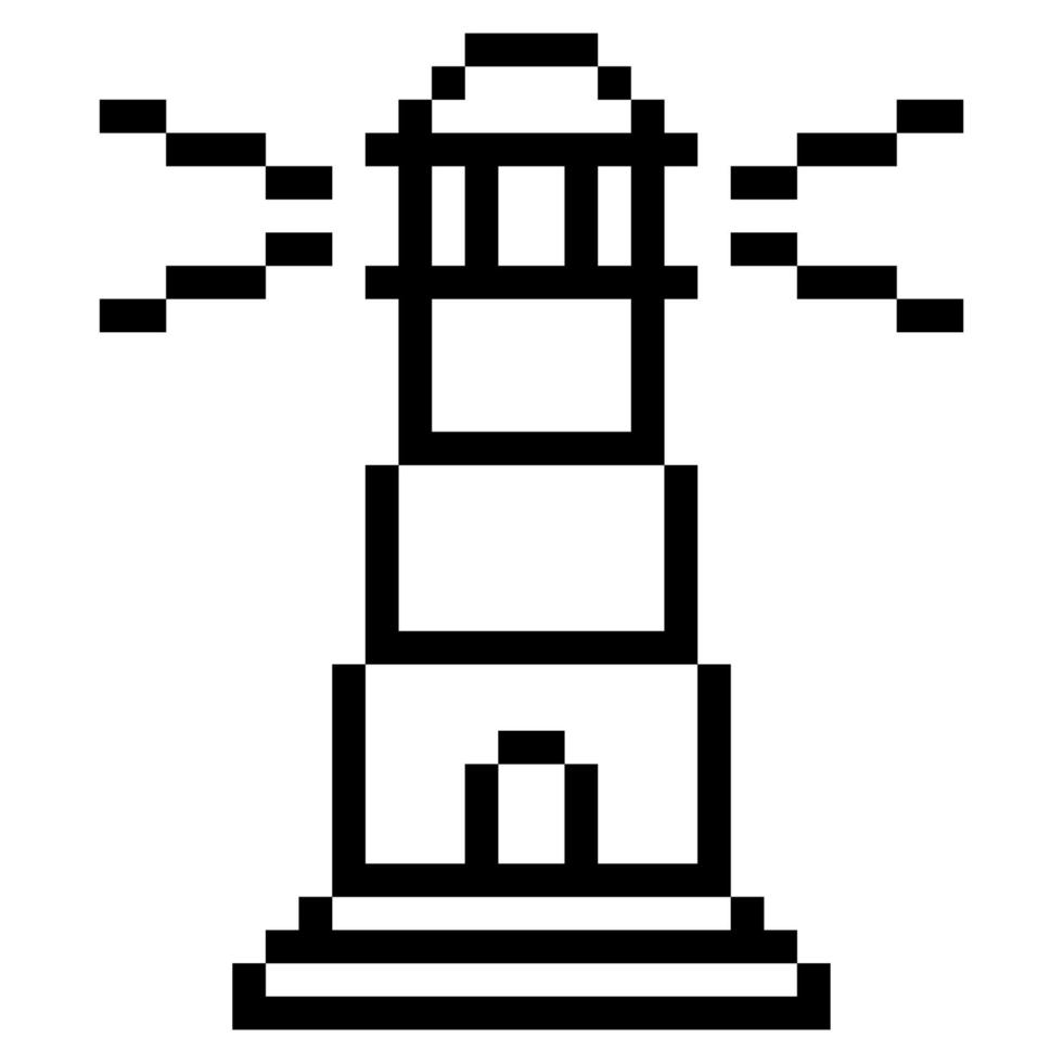 Lighthouse. Pixel Art Business Icon vector