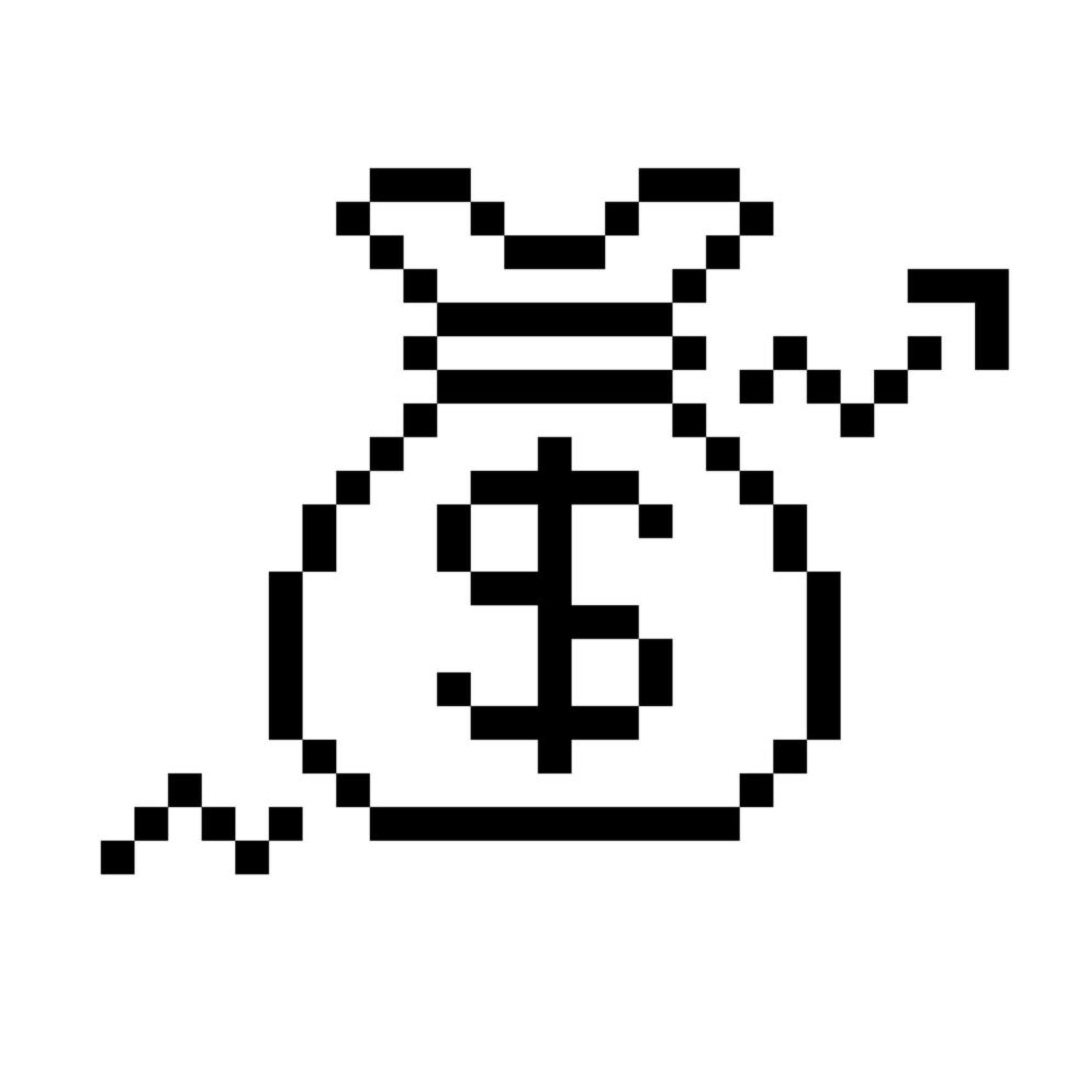 Profit. Pixel Art Business Icon vector