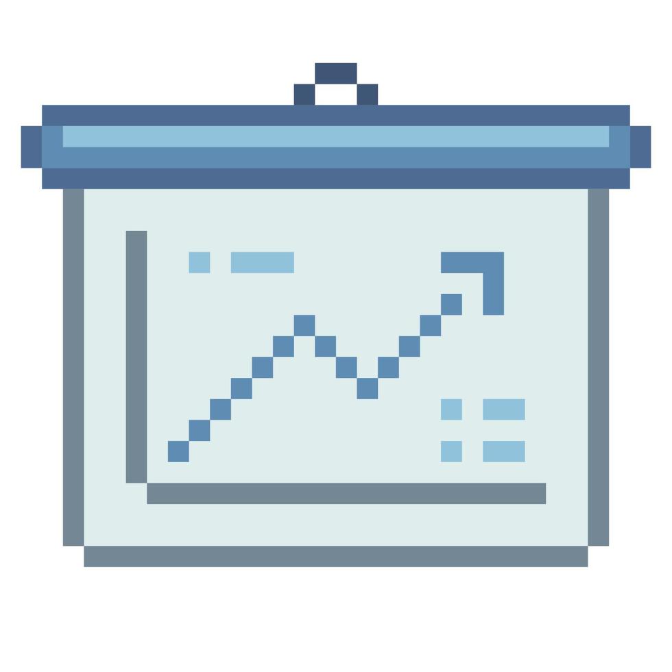 Presentation. Pixel Art Business Icon vector