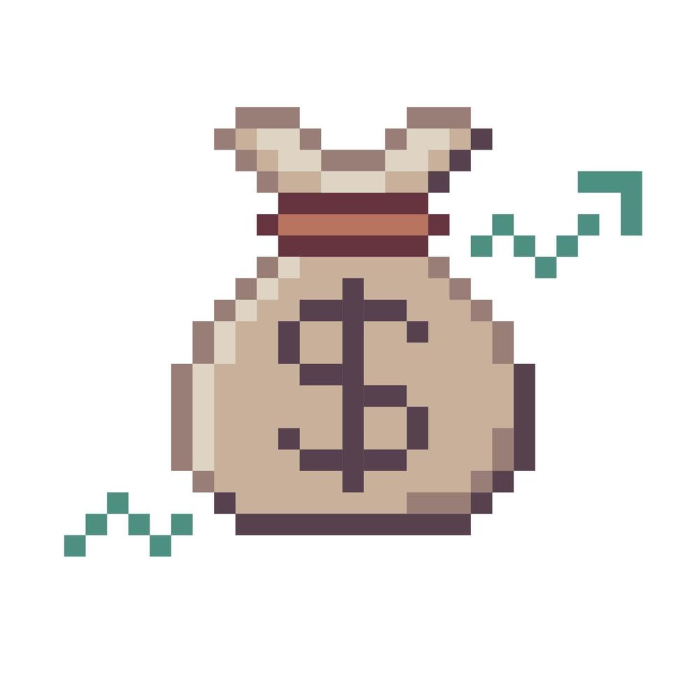 Profit. Pixel Art Business Icon vector