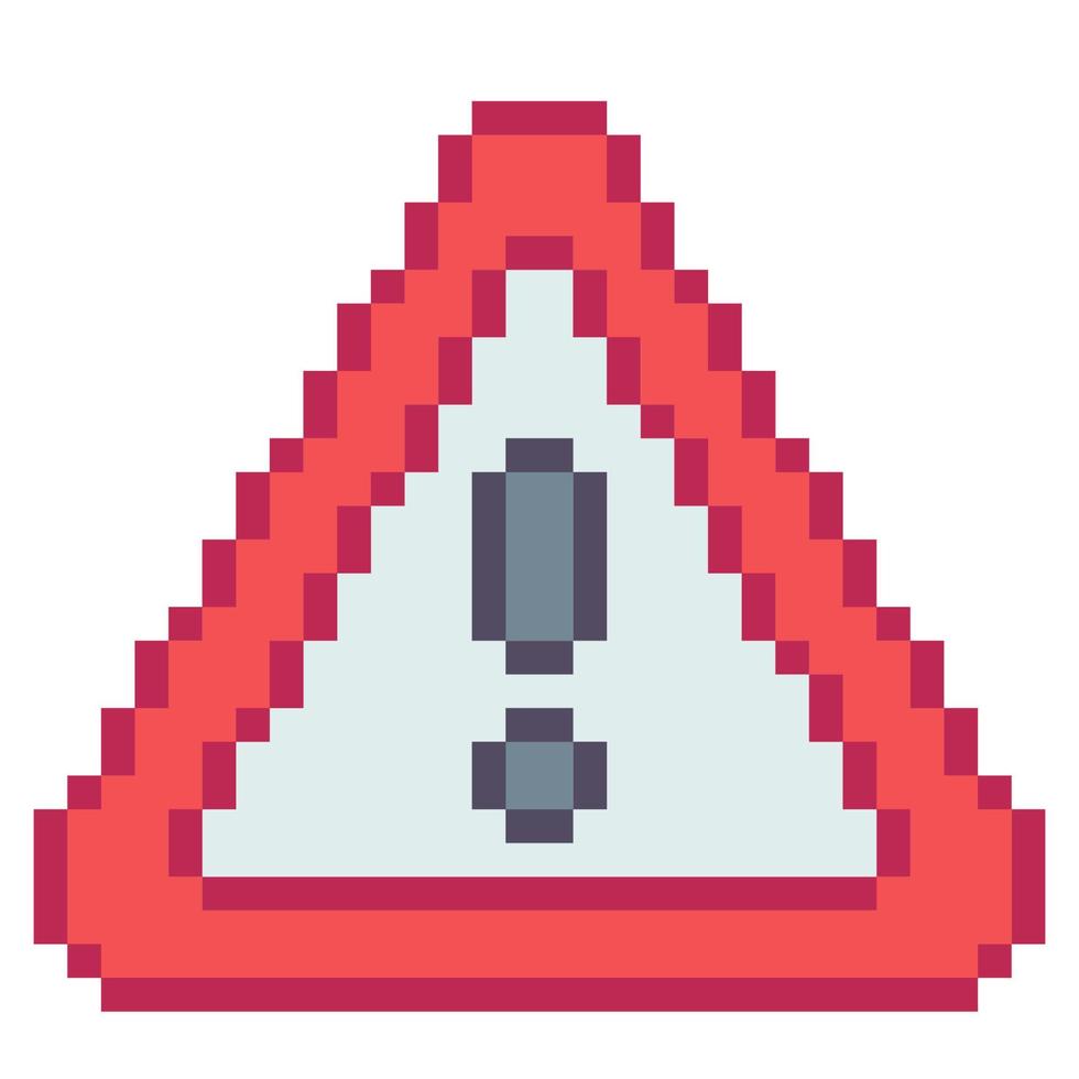 Caution. Pixel Art Business Icon vector