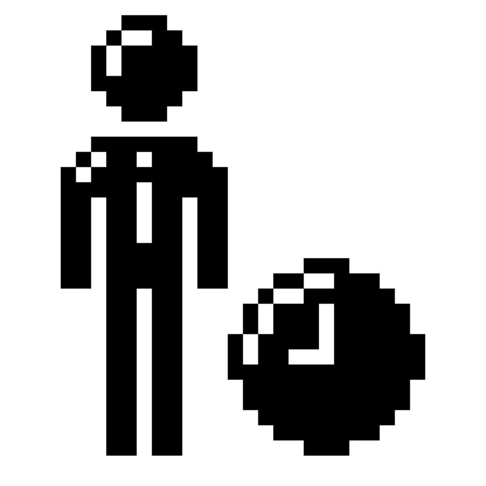 Employee. Pixel Art Business Icon vector
