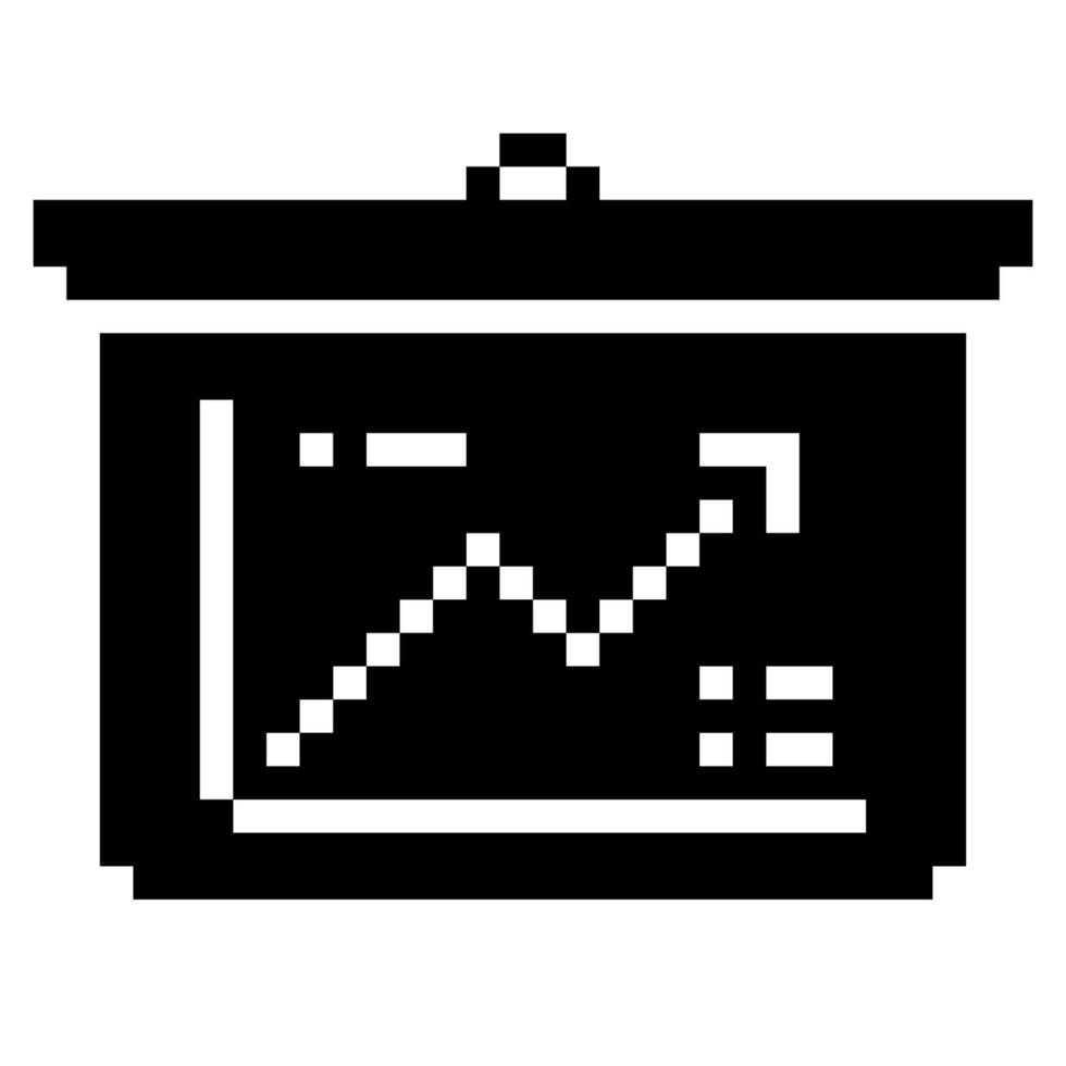 Presentation. Pixel Art Business Icon vector