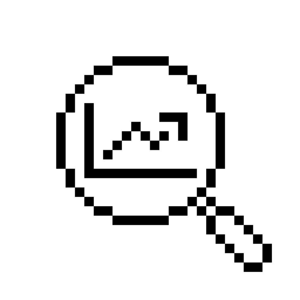 Data analysis. Pixel Art Business Icon vector