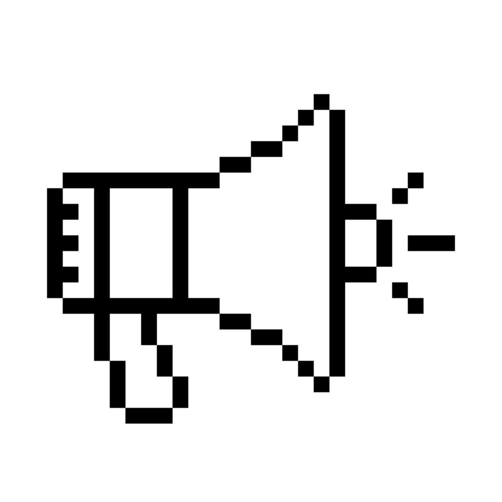 Megaphone. Pixel Art Business Icon vector