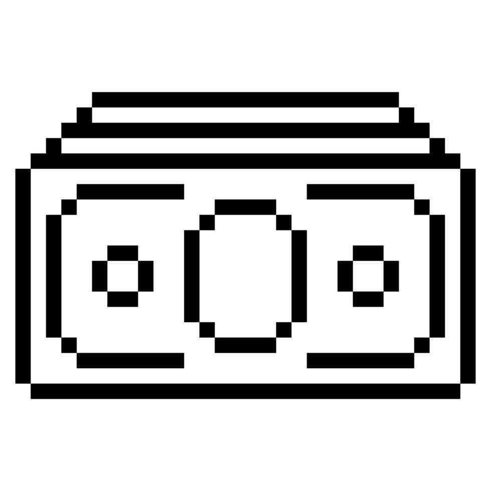 Banknote. Pixel Art Business Icon vector