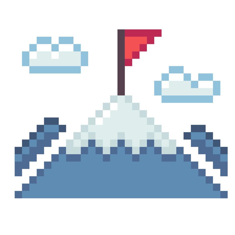 Success. Pixel Art Business Icon vector