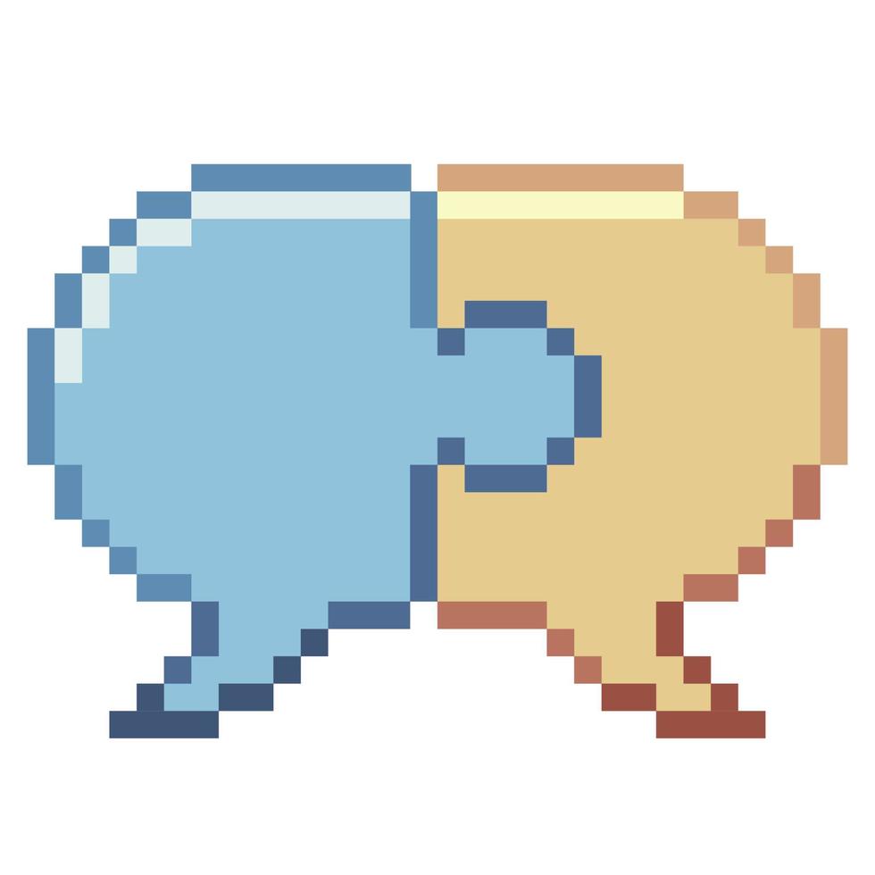 Discussion. Pixel Art Business Icon vector