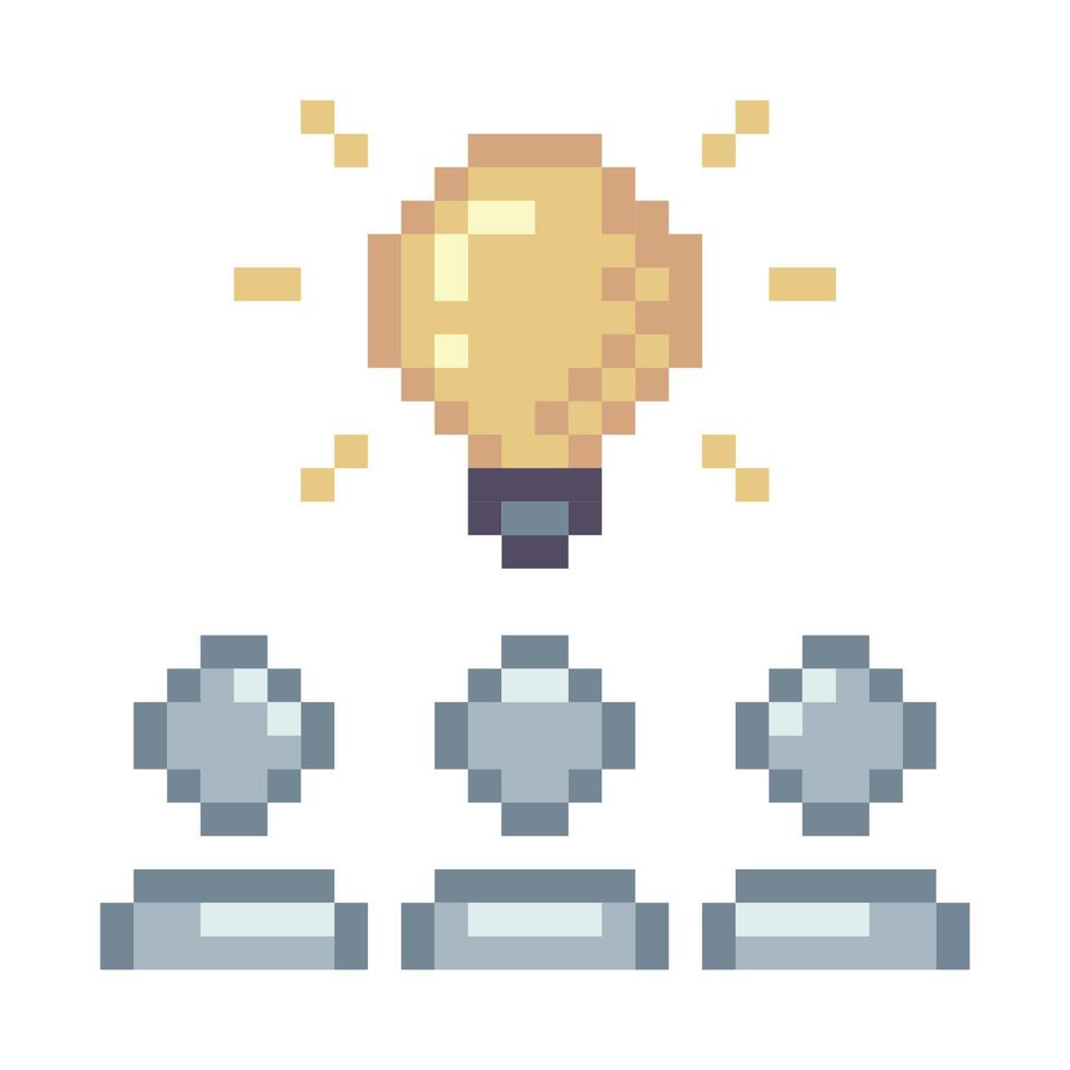 Brainstorm. Pixel Art Business Icon vector