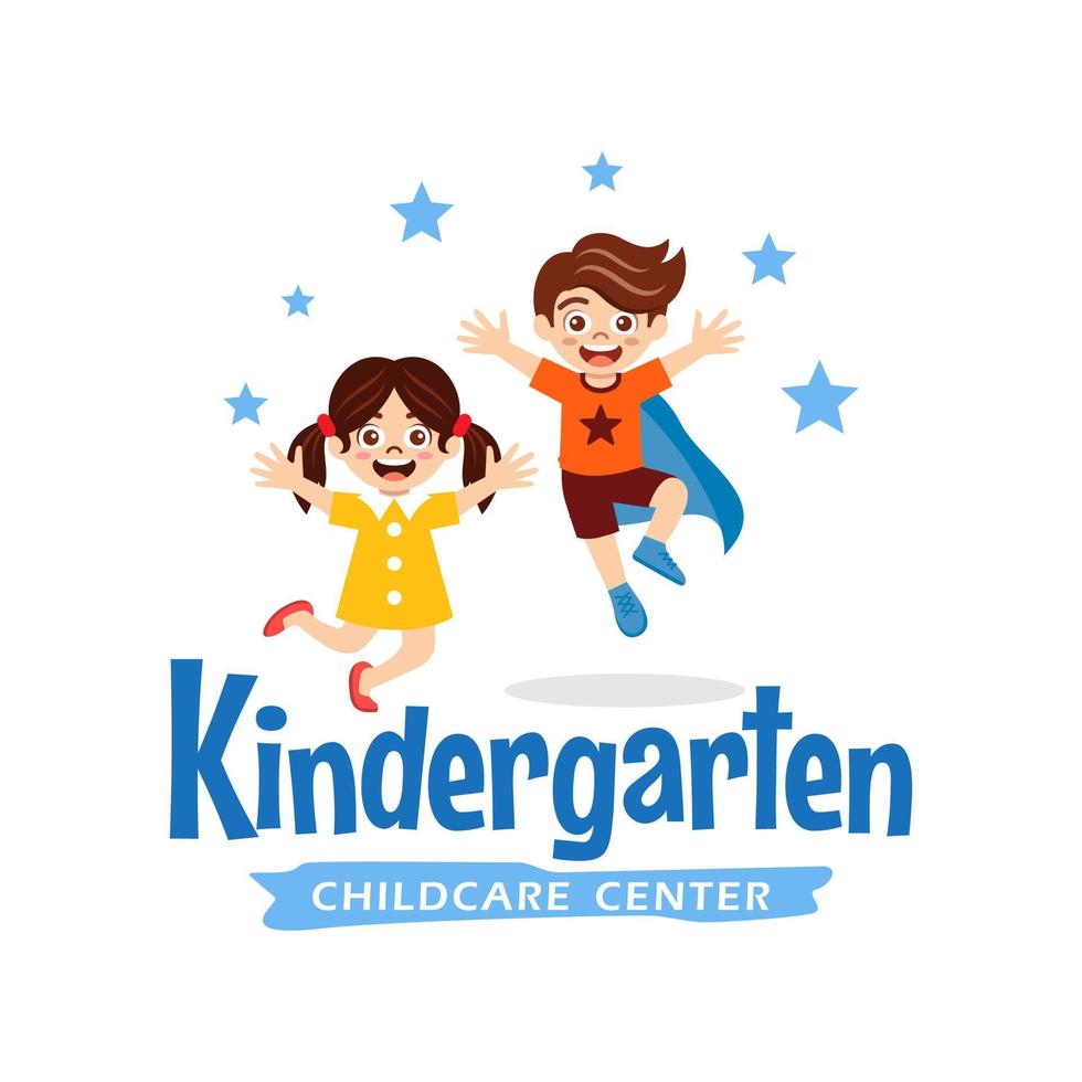 plantilla de vector de diseño de icono de logotipo de jardín de infantes