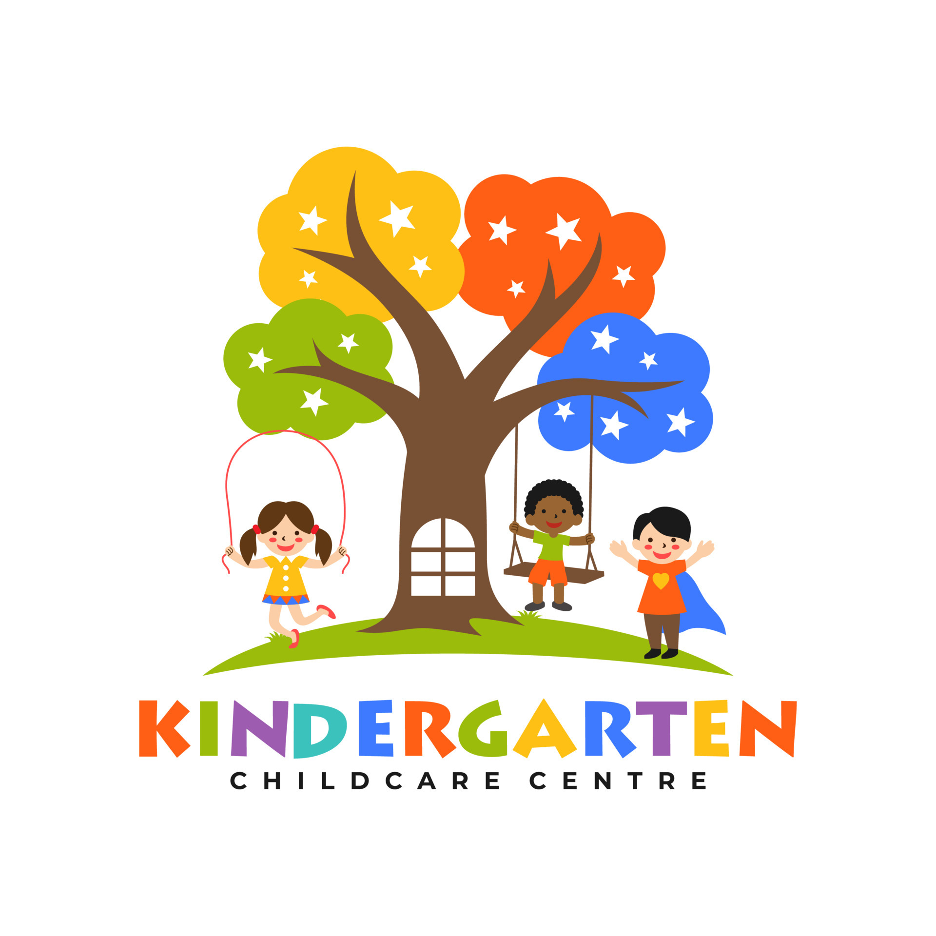 Kids Kindergarten Logo Templates 6470651 Vector Art At Vecteezy