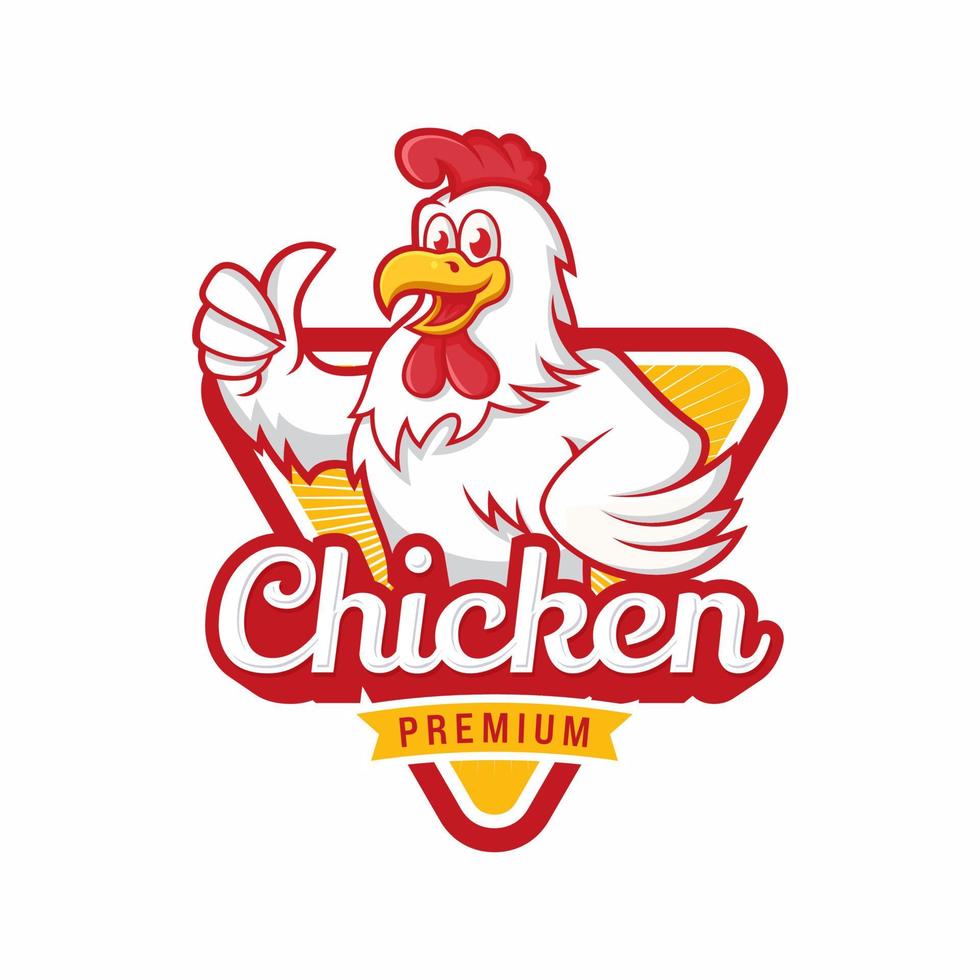 Chicken Logo Cartoon Character. A funny Cartoon Rooster chicken giving ...
