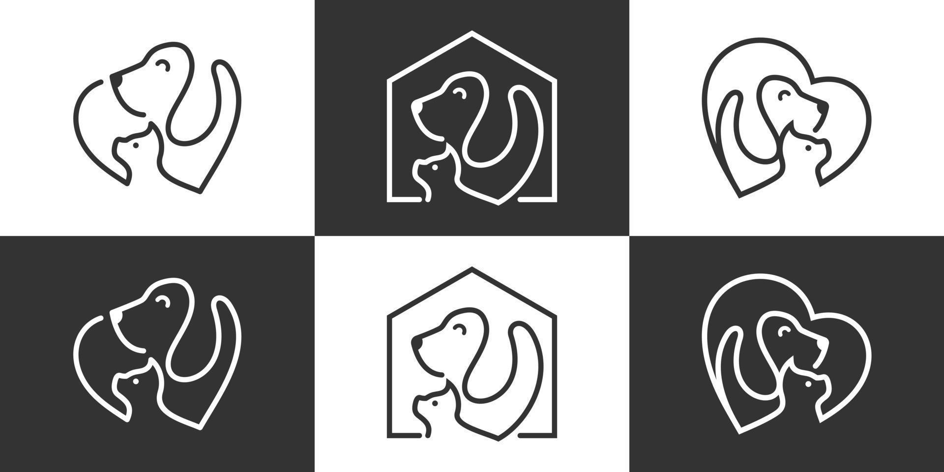 Animal Pet Logo Design Vector Template and card