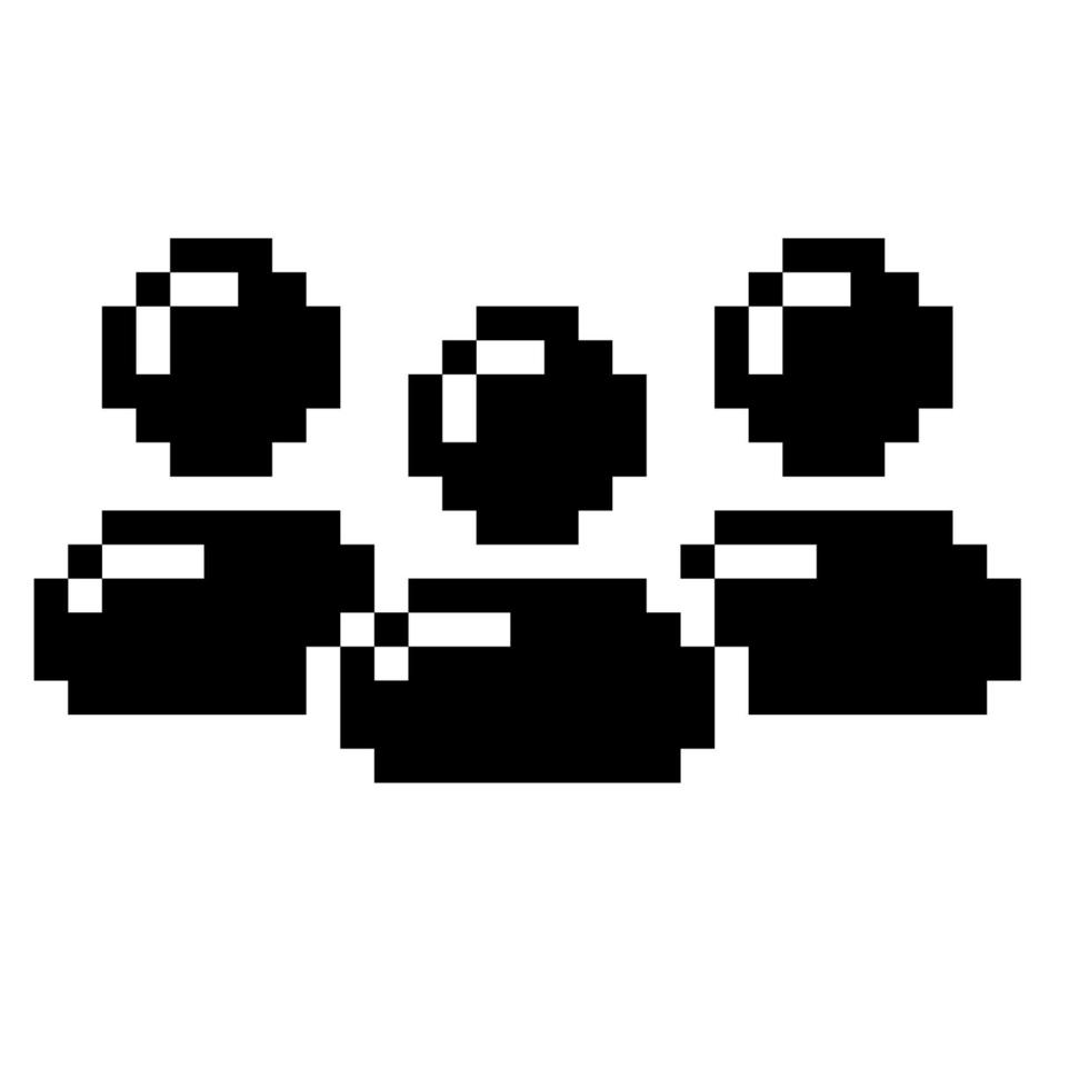 Team. Pixel Art Business Icon vector