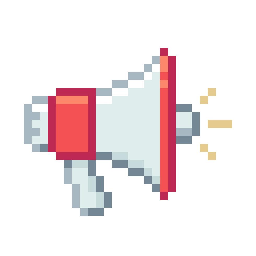 Megaphone. Pixel Art Business Icon vector