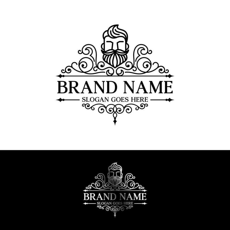 Beard Logo Design Vector Template