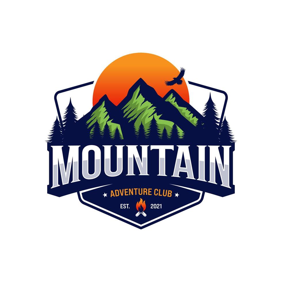plantilla de vector de diseño de logotipo de montañas
