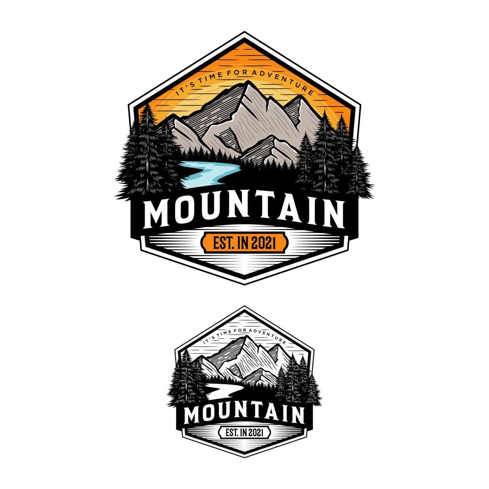 plantilla de vector de diseño de logotipo de montañas