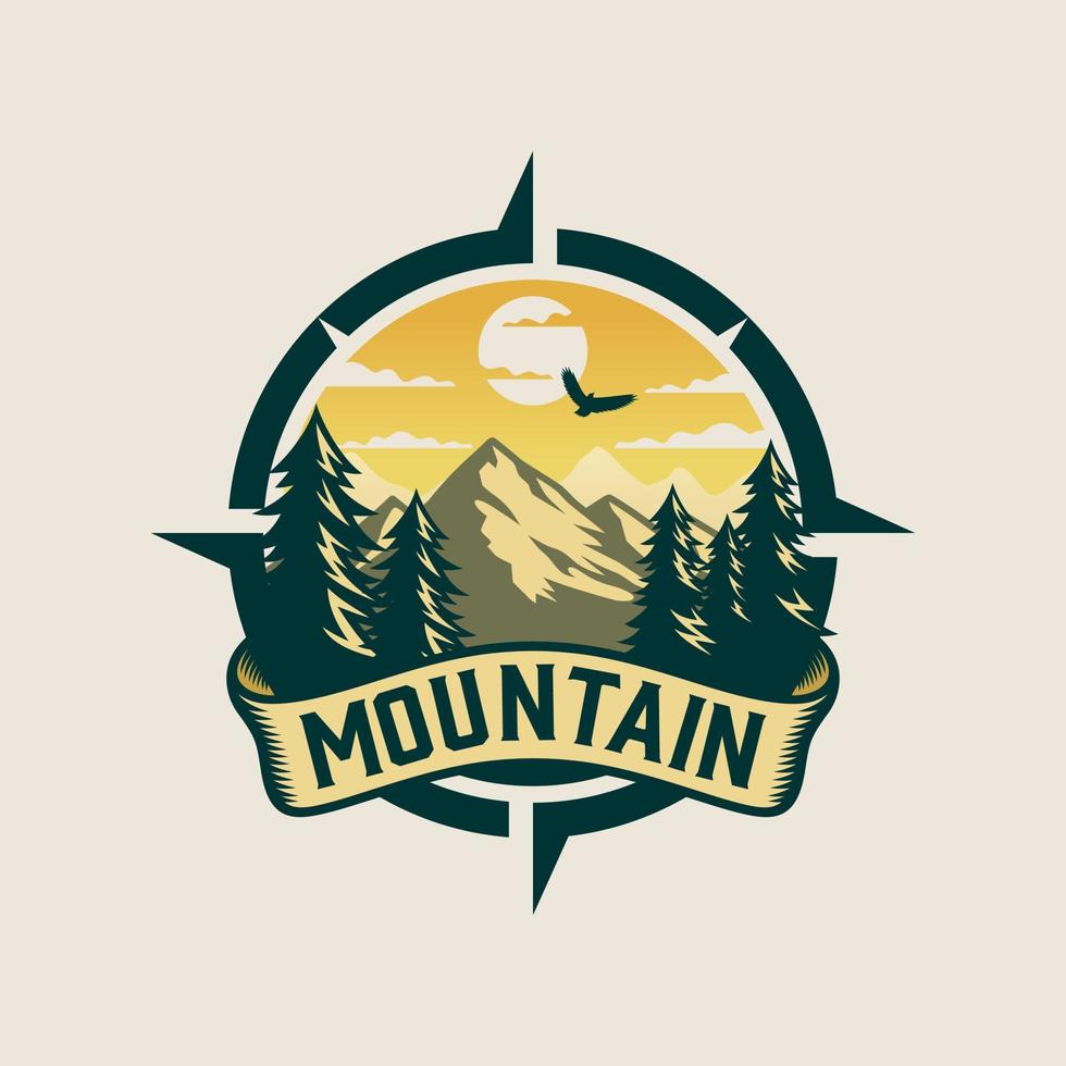 plantilla de vector de diseño de logotipo de montañas