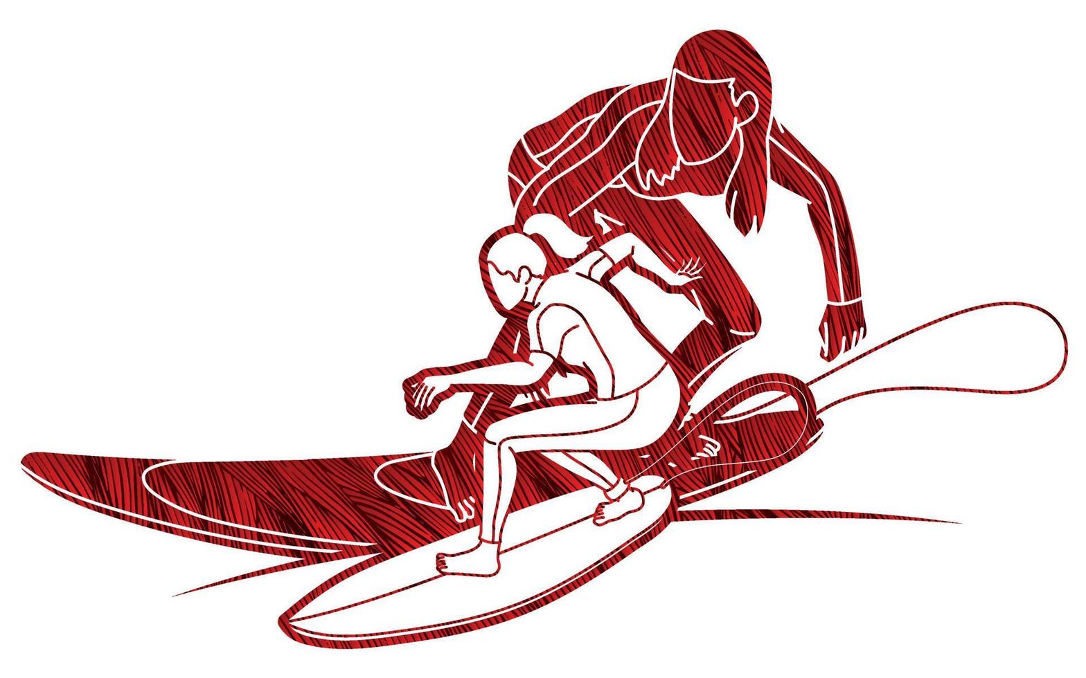 Surfer Surfing Sport Graphic Vector