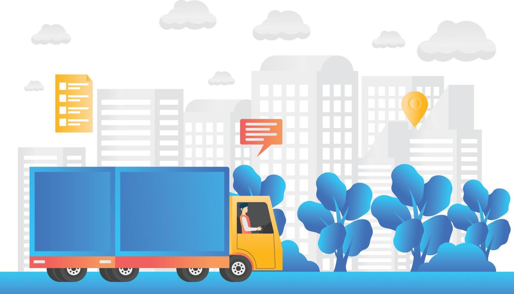 Flat style illustration of delivery order vector