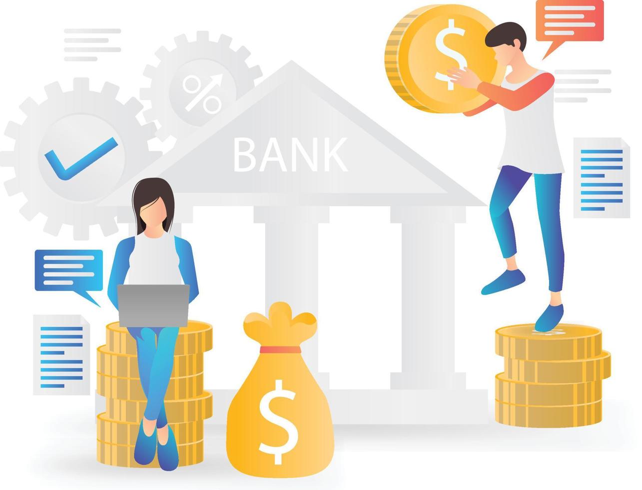 ilustración de estilo plano de finanzas y banca vector