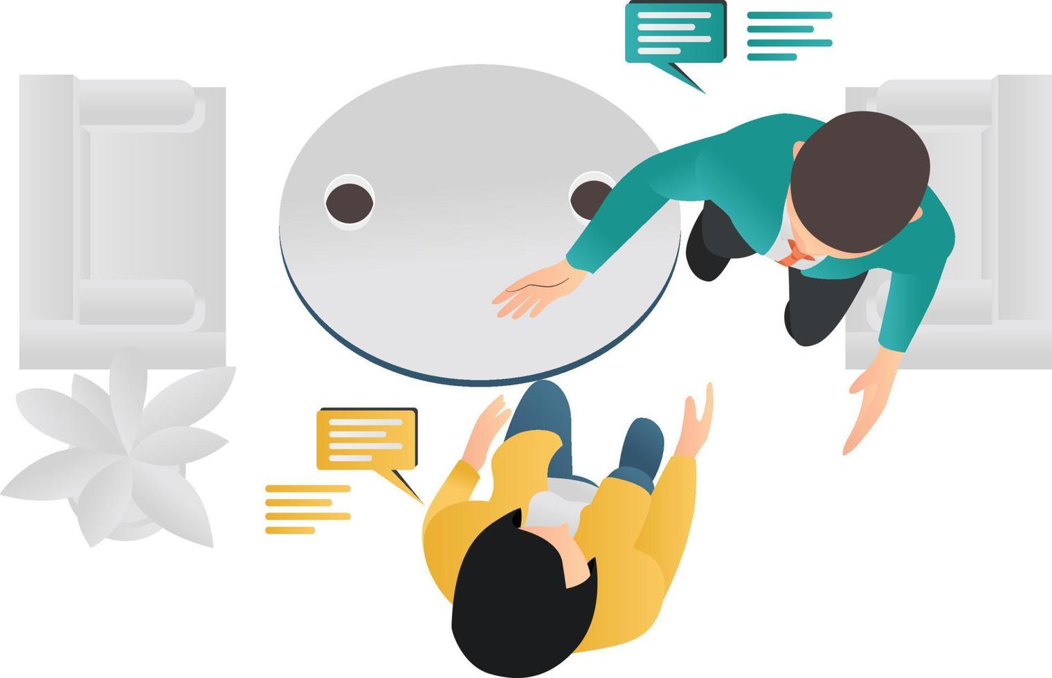 Flat style illustration invites to sit vector