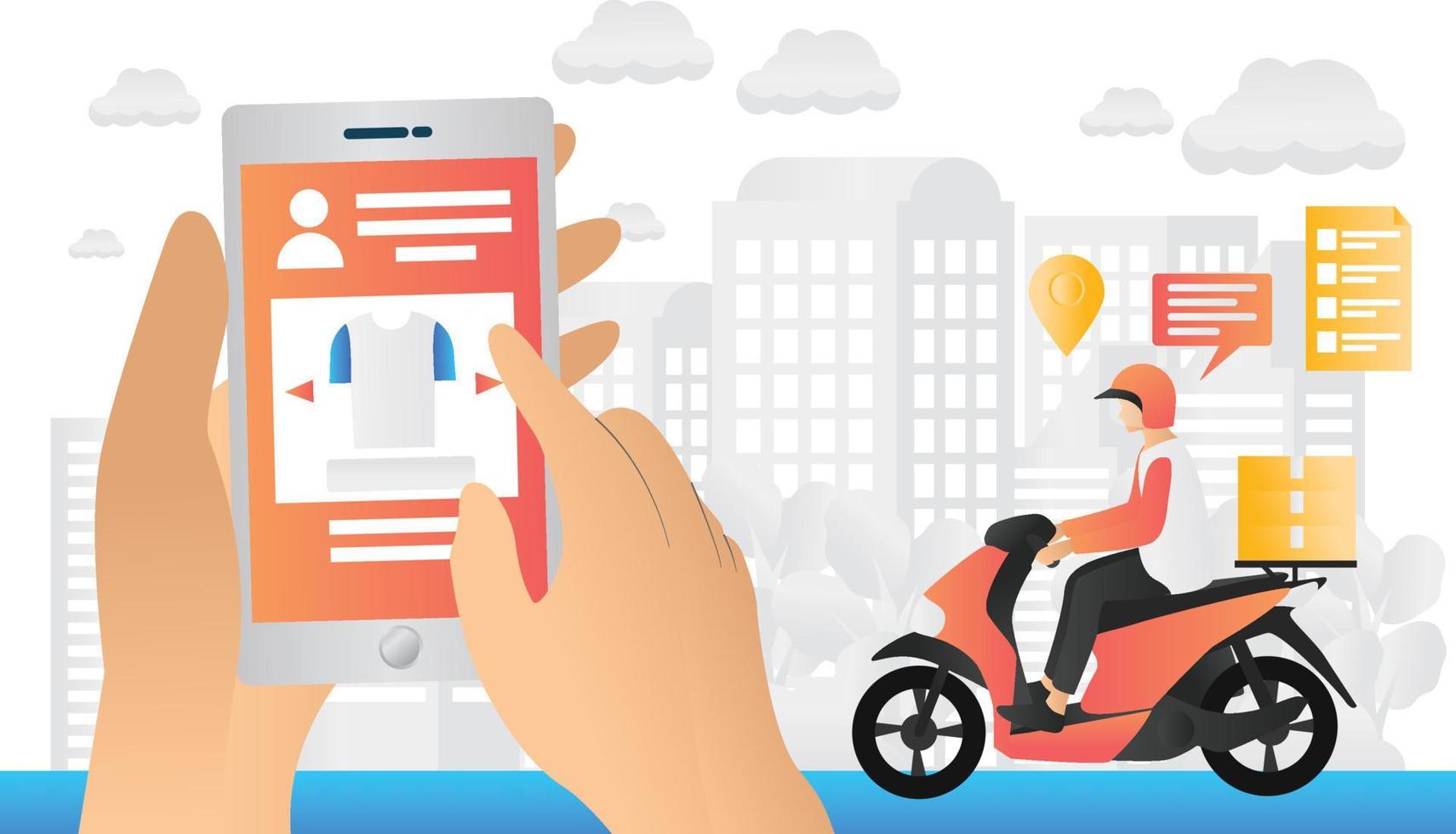 Flat style illustration of delivery order vector