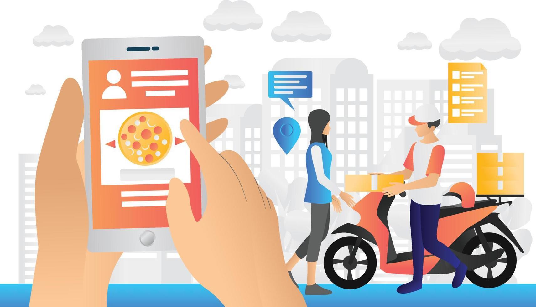 Flat style illustration of delivery order vector
