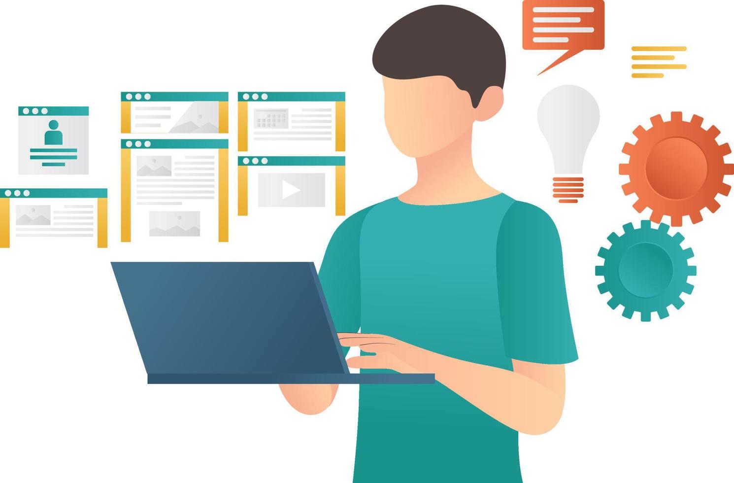 website development UI designer vector