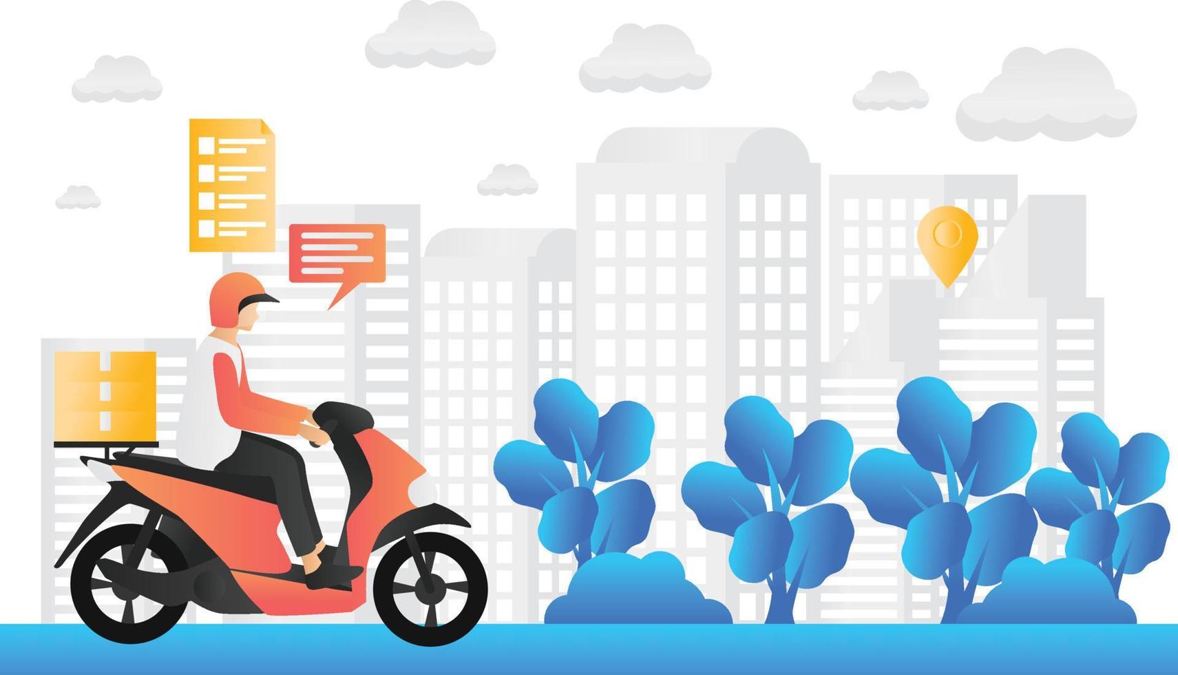 Flat style illustration of delivery order vector
