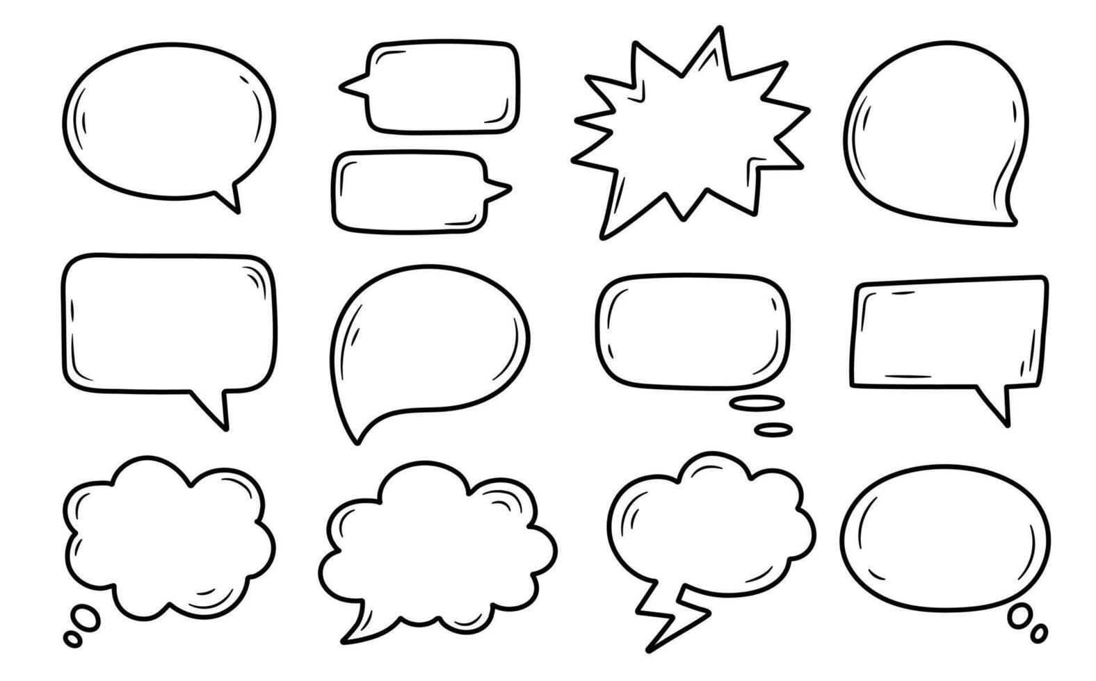 set of comic speech bubbles on transparent background. vector