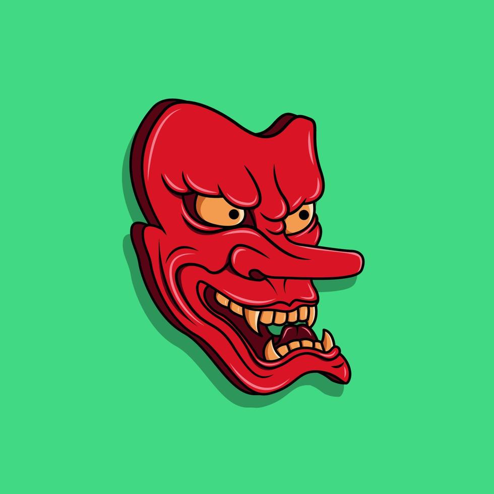 Japanese tengu mask, Vector illustration eps.10