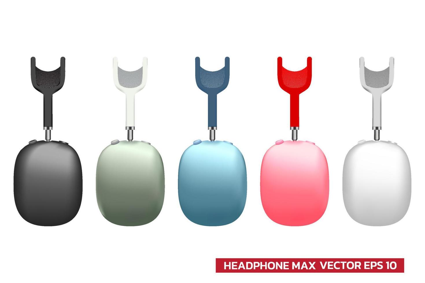 New headphone earphone and headset max with colorful model vector