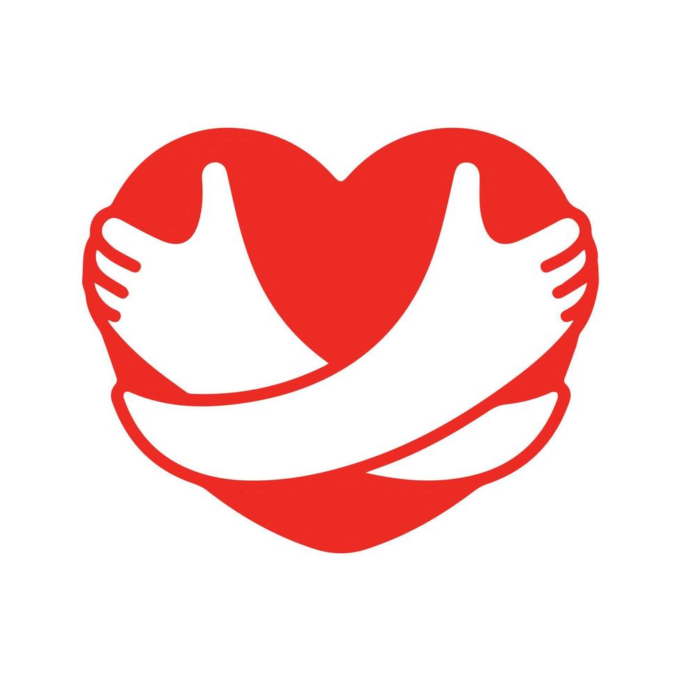 Hugging heart symbol. vector
