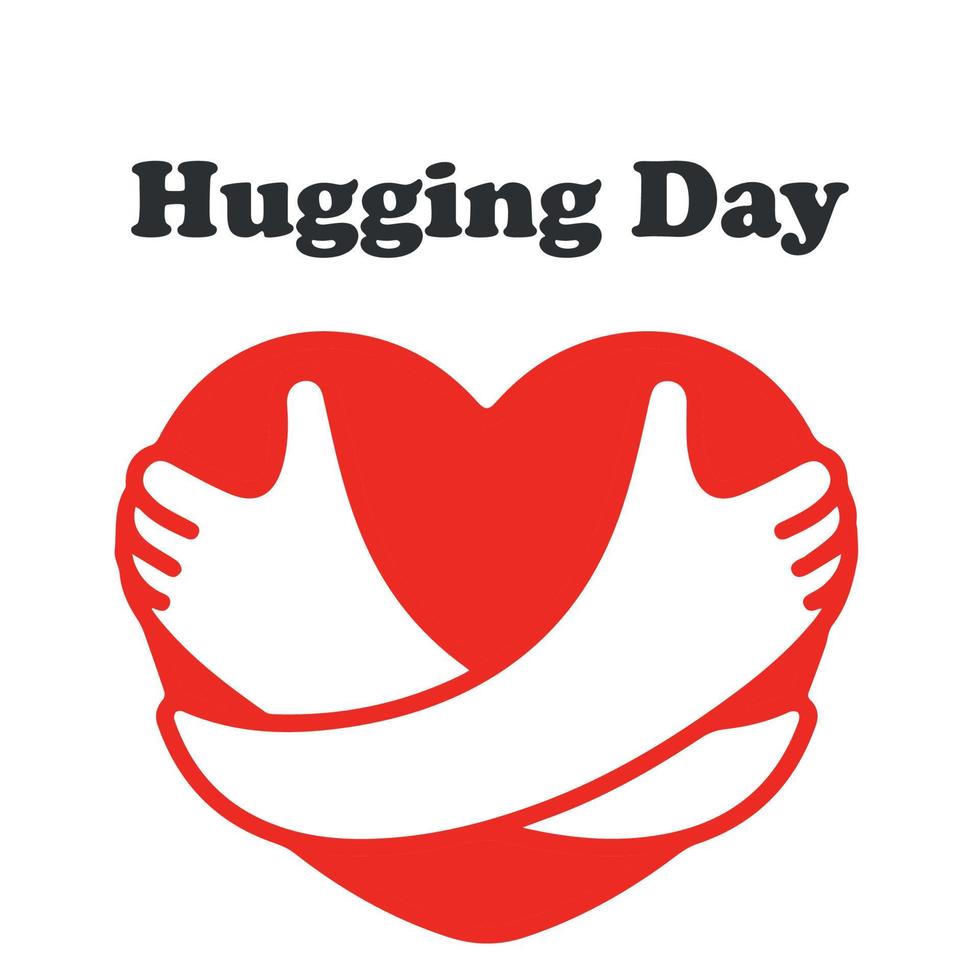 Hugging heart symbol. vector