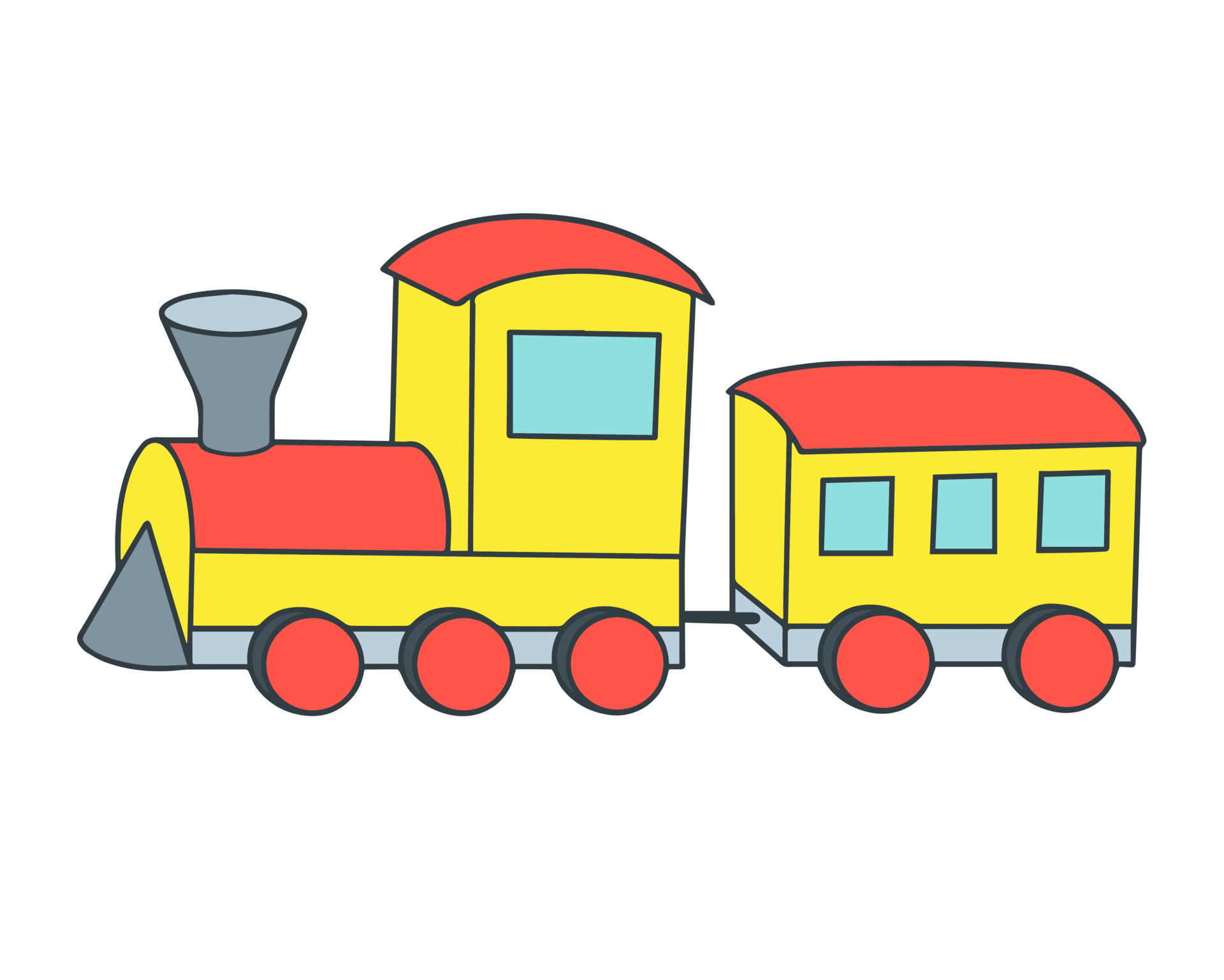 Cartoon toy train isolated on white background 6471225 Vector Art at Vecteezy Cartoon toy train isolated on white background 6471225 Vector Art at Vecteezy