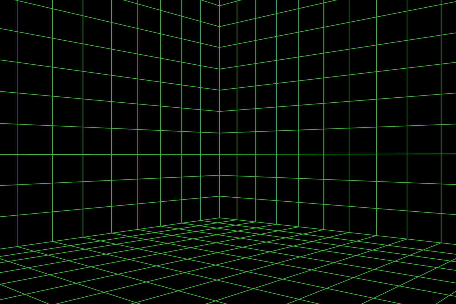 Grid room in perspective, vector illustration in 3d style. Indoor