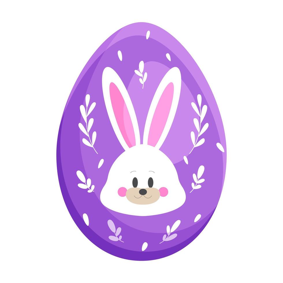 huevo de pascua colorido. ilustración vectorial de la colección de huevos de pascua sobre un fondo blanco. un patrón dibujado a mano es una linda decoración, para el concepto de las vacaciones de pascua. vector