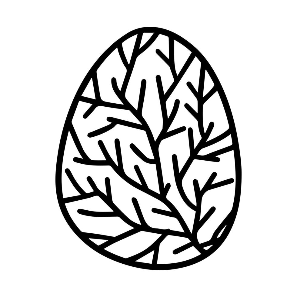 huevo de pascua en estilo garabato. feliz pascua dibujado a mano aislado sobre fondo blanco. dibujar huevos para tarjetas, logos, vacaciones. ilustración vectorial vector