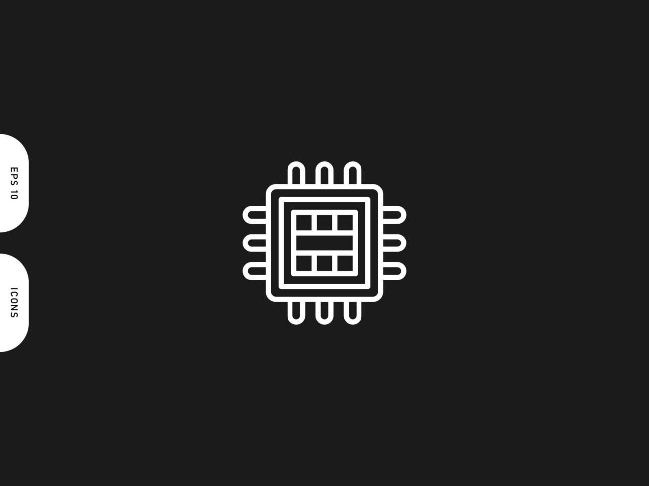 Chip memory icon line free vector