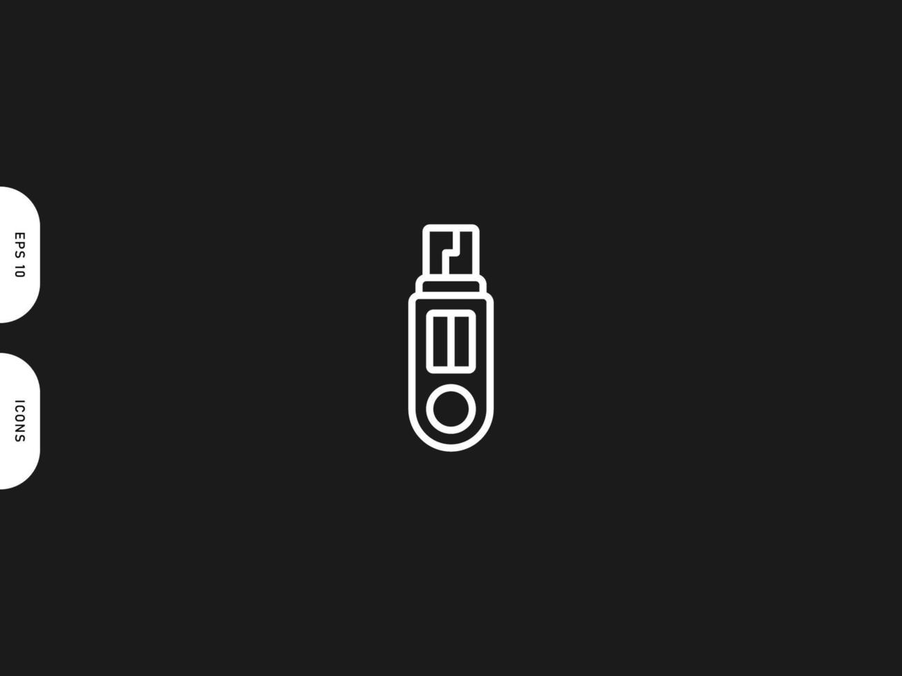 Flashdisk data icon line free vector