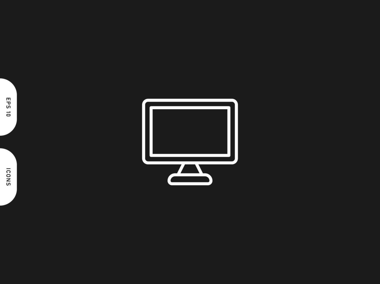 Monitor icon line free vector
