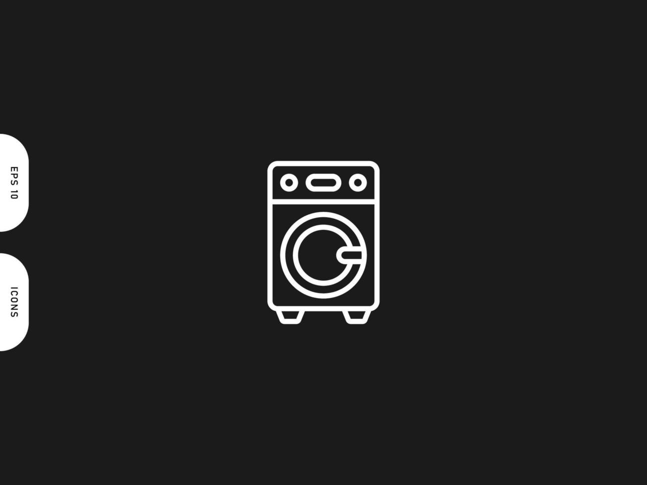 Washing machine laundry icon line free vector