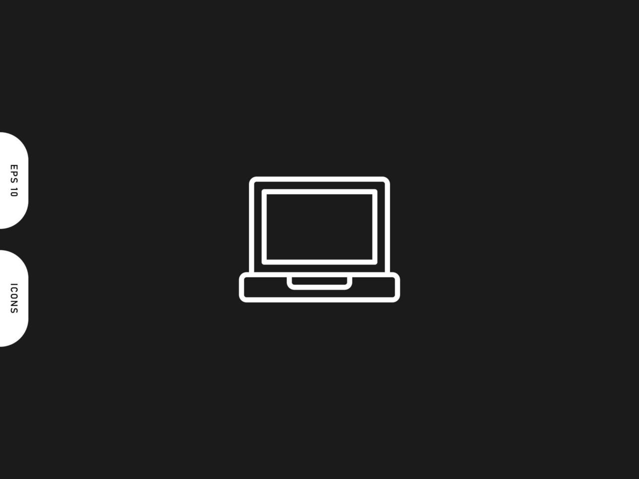 Laptop icon line free vector