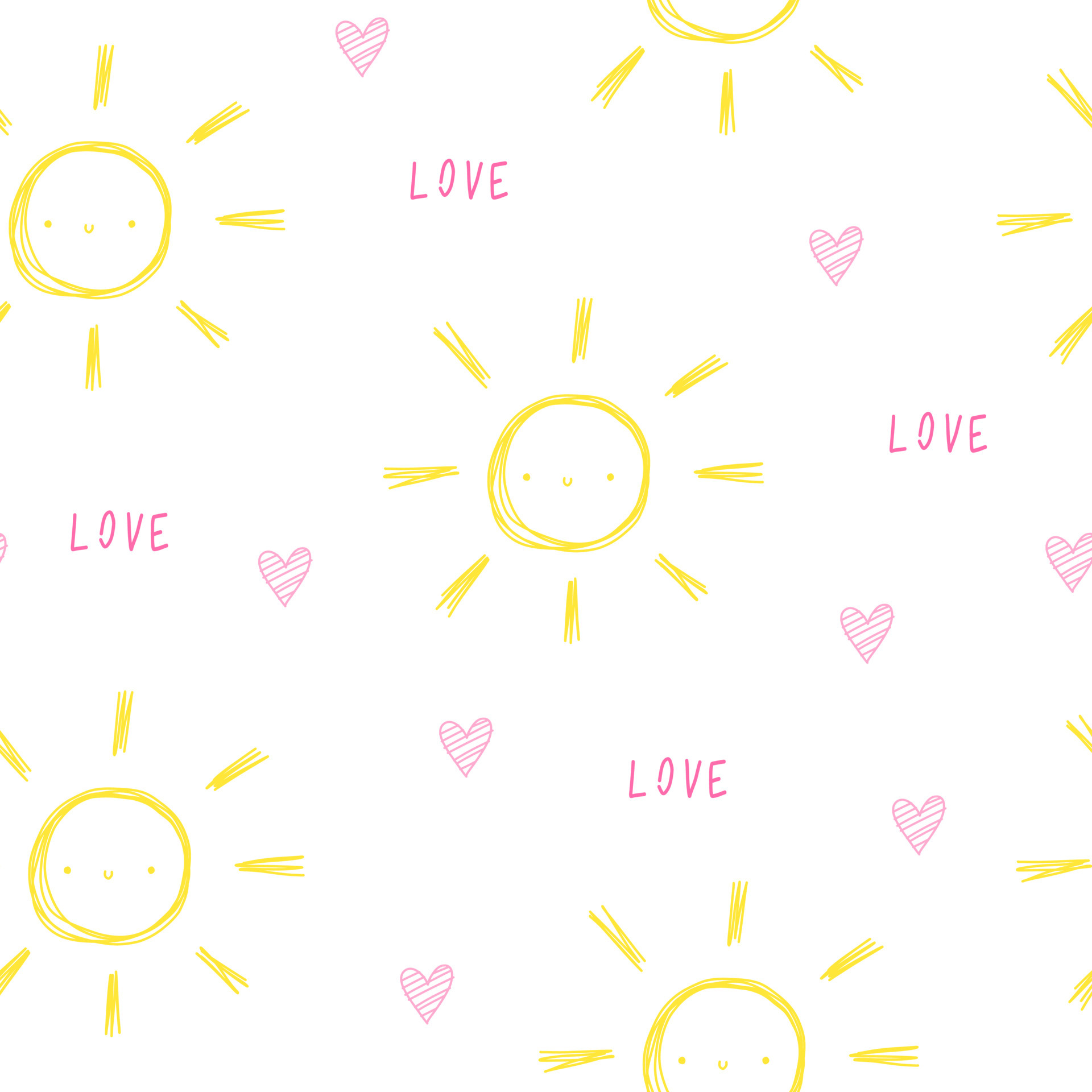 Cute summer pattern sun. White paper love for scrapbooking doodle. 6472434  Vector Art at Vecteezy