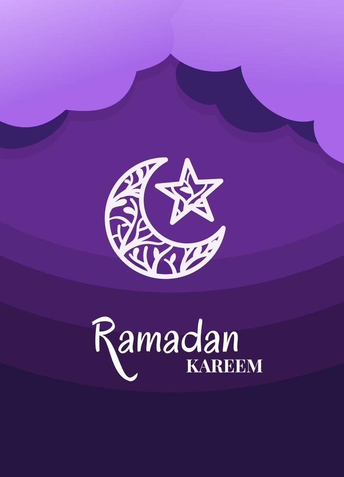 ilustración de vector islámico de ramadan kareem con adorno y decoración de plantilla de fondo de luna creciente