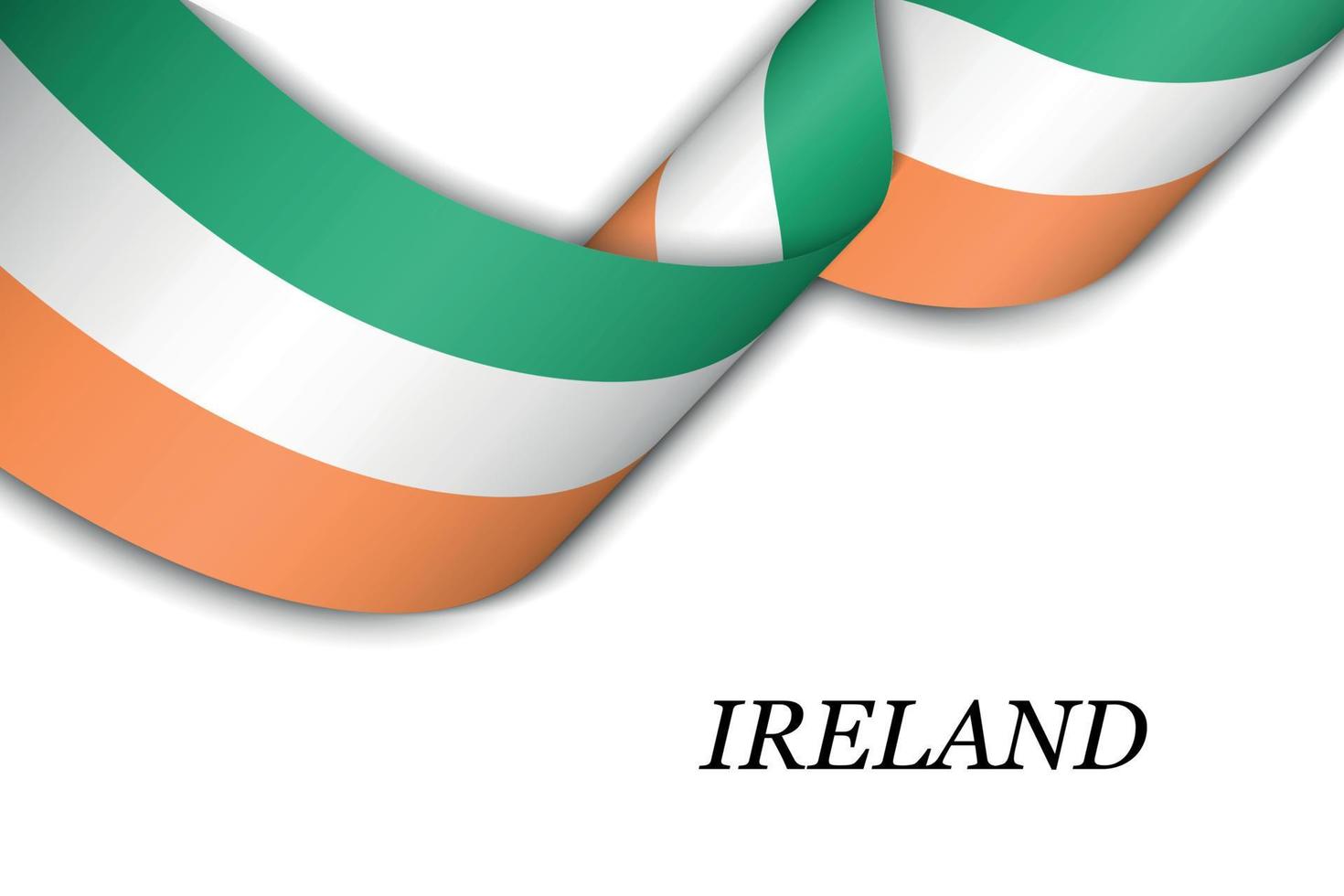 Waving ribbon or banner with flag of Ireland vector