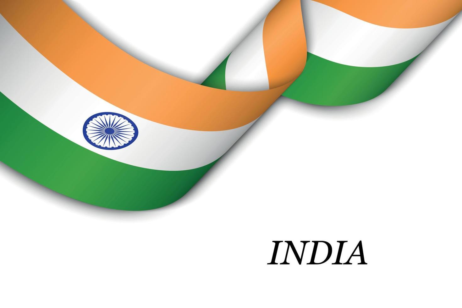 Waving ribbon or banner with flag of India vector