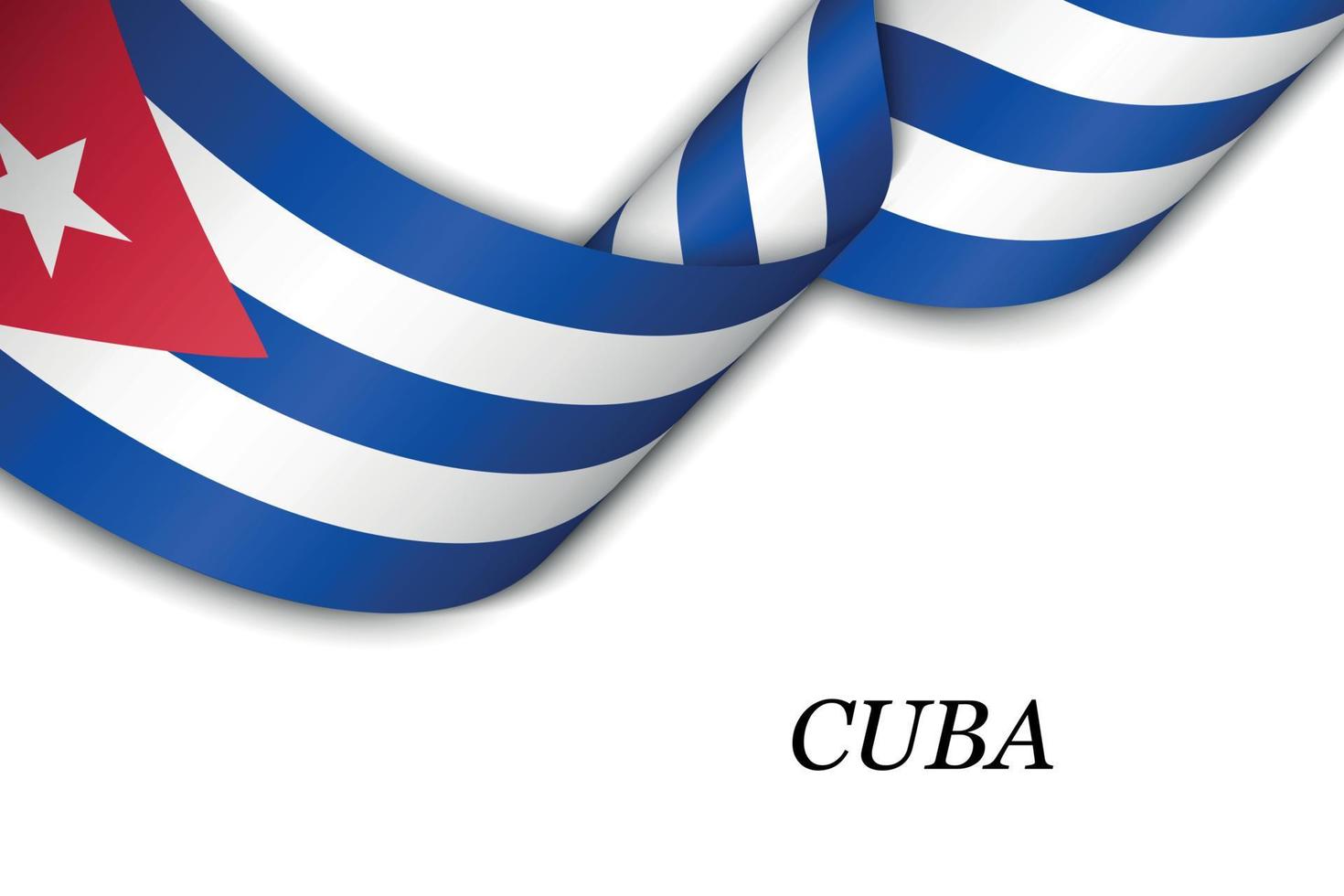 Waving ribbon or banner with flag of Cuba vector